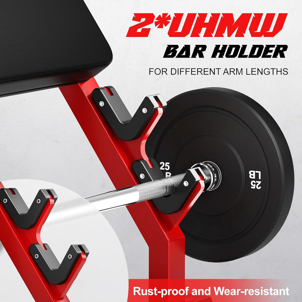 Preacher Curl Bench, Bicep Curl Machine with 70 LBS and Olympic Barbel ...